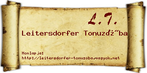 Leitersdorfer Tonuzóba névjegykártya